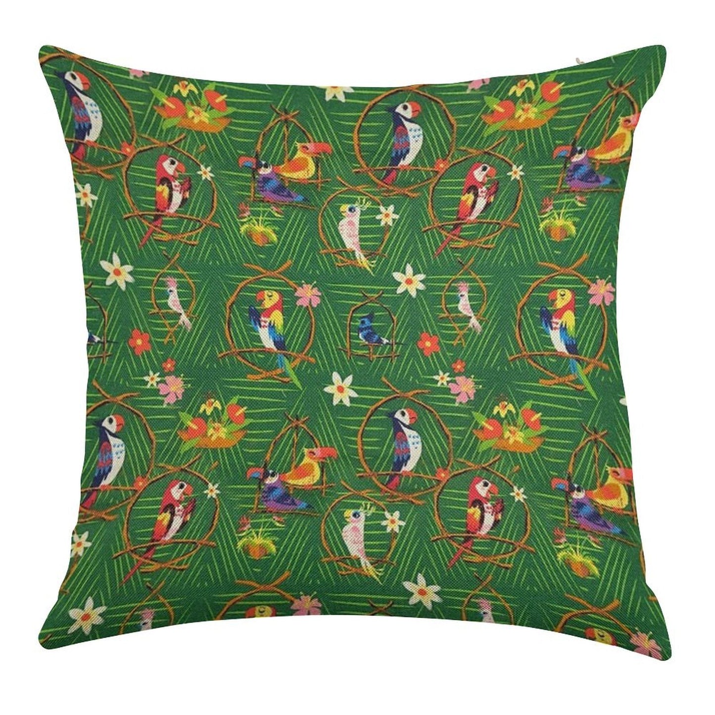 Enchanted Tiki Room Linen Throw Pillow Cover
