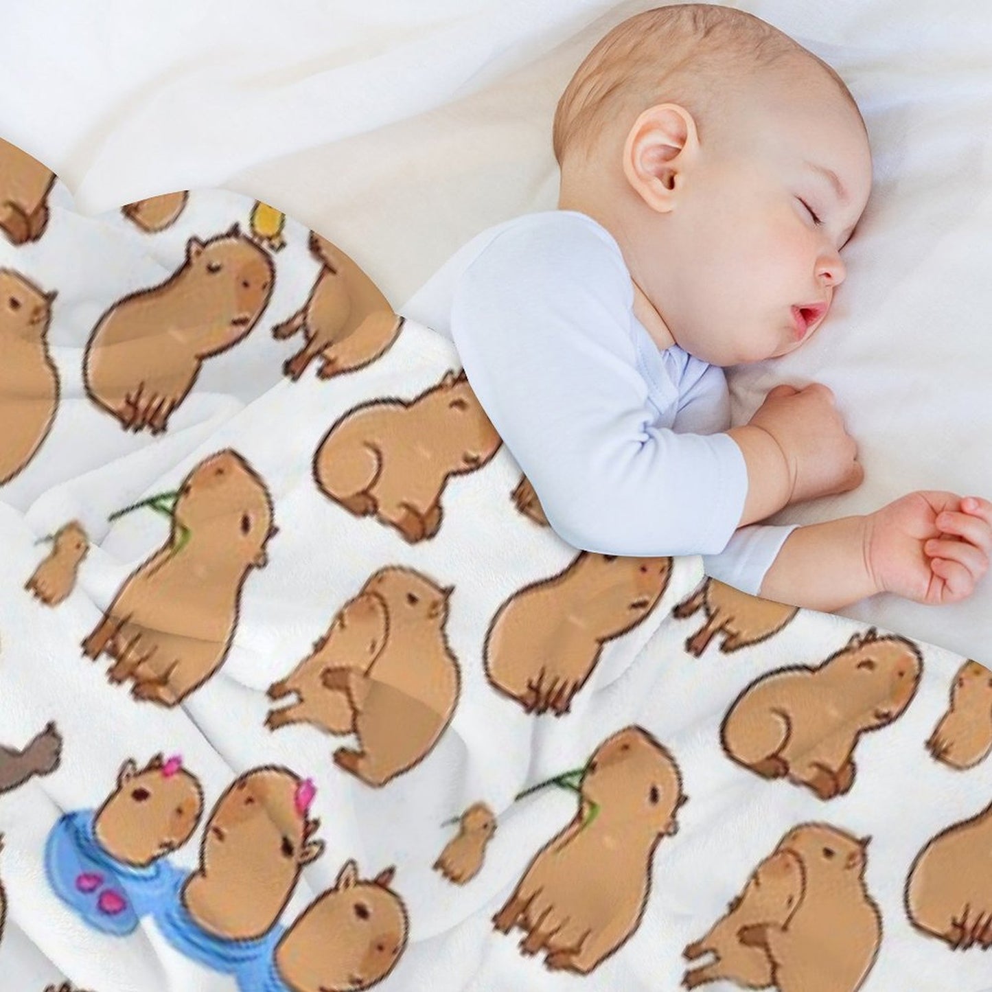 Capybara Pattern Throw Blanket