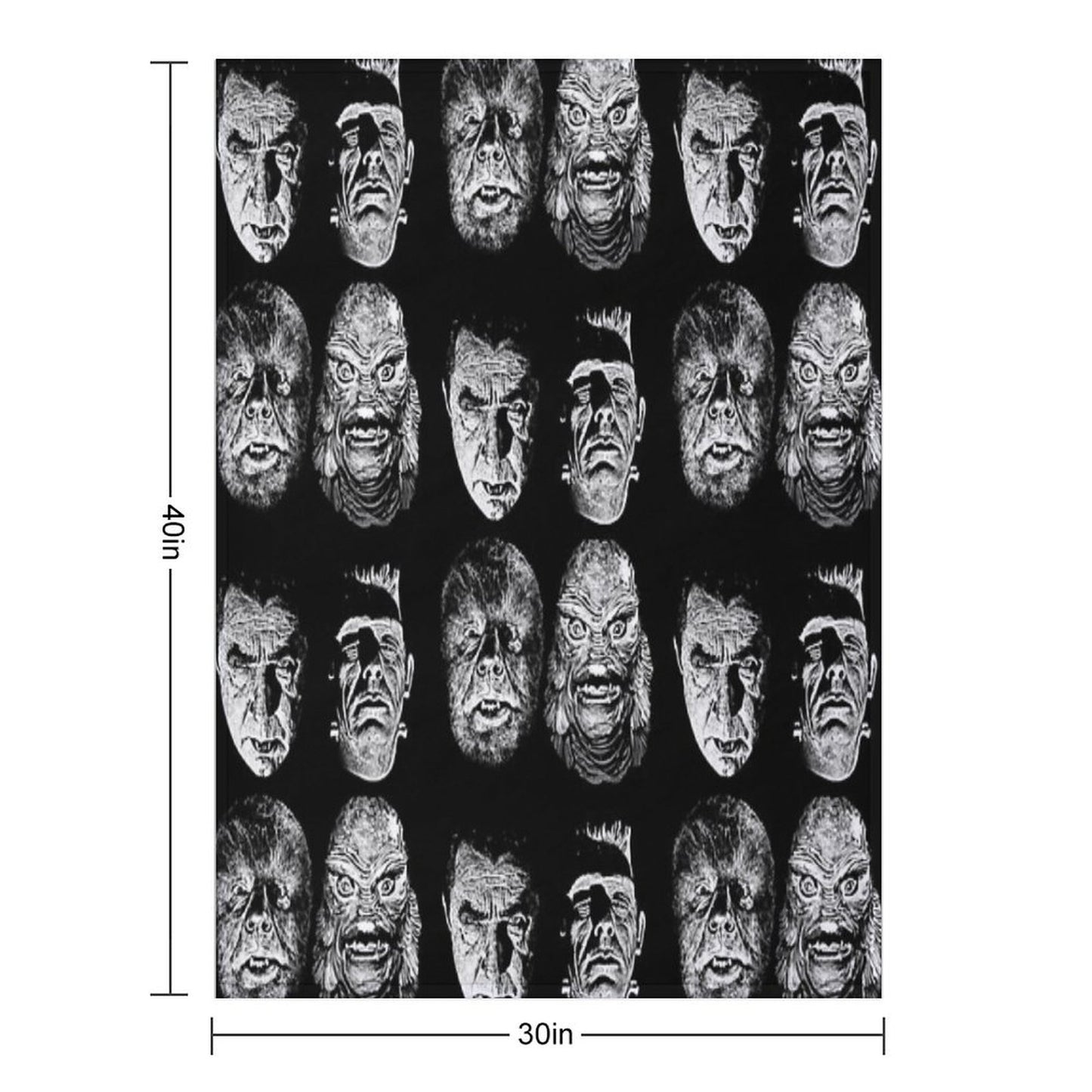 Universal Studios, Monsters, Monster Mash, Dracula, Wolfman, Frankenstein, Creature Throw Blanket
