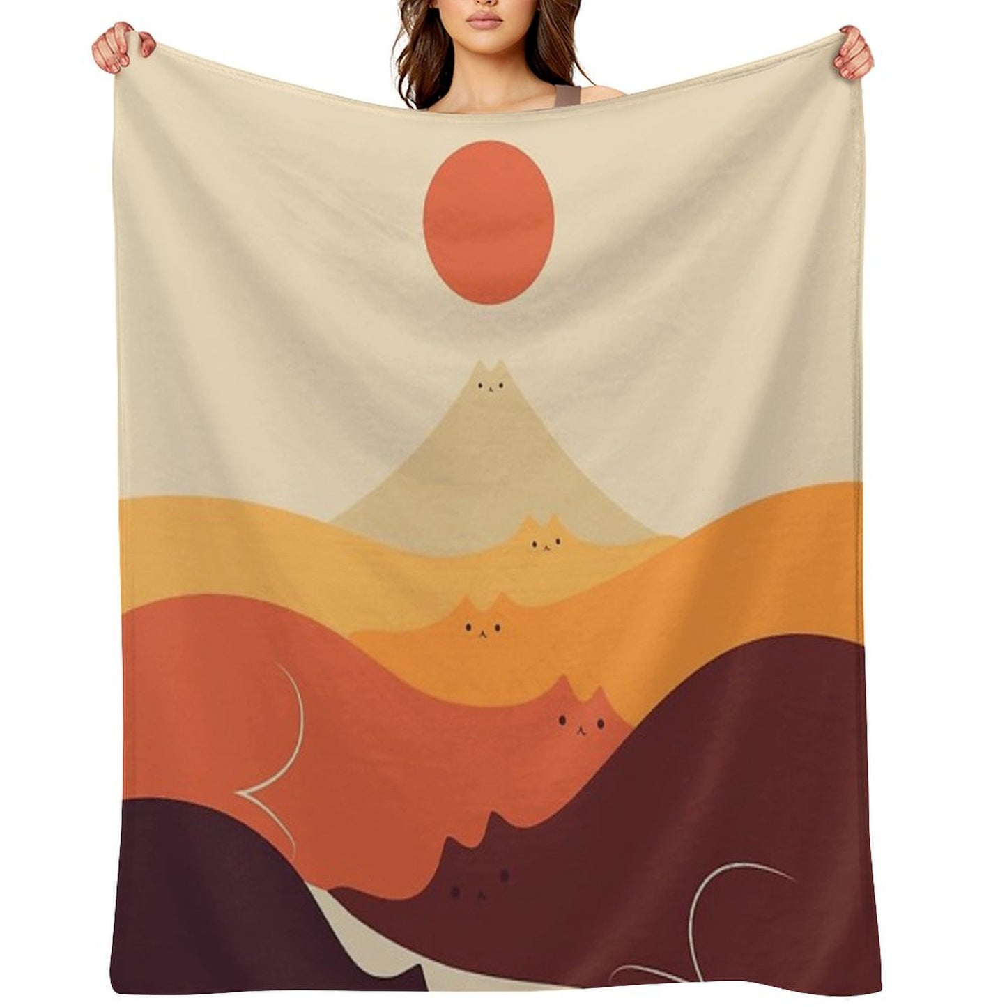 Cat Landscape 87 Throw Blanket