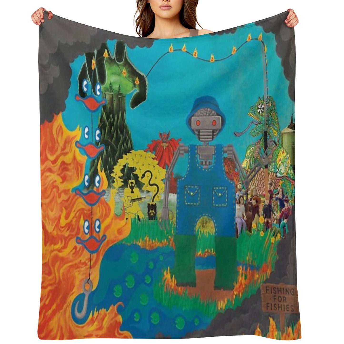 King Gizzard Album Art Collage Throw Blanket