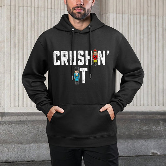 Crushin It Nutcracker Funny Nut Cracker Christmas Women Girl Customizable Surface Hoodie
