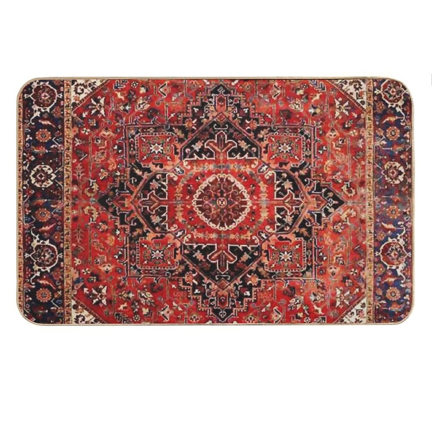Heriz Antique Vintage Boho Persian Carpet Print Bath Mat