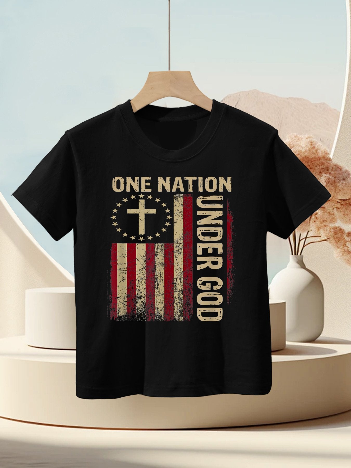 One Nation Under God 4th Of July Patriotic Christian Kids T-Shirt