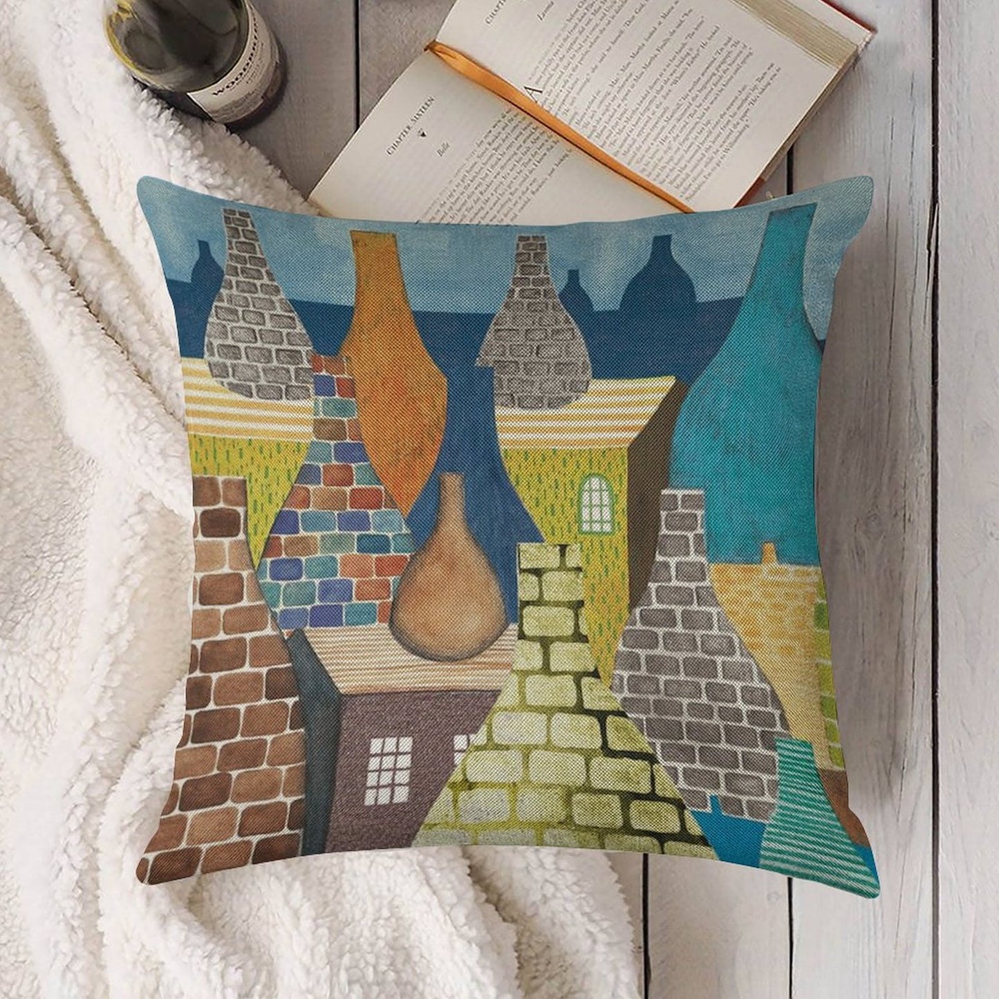STOKE ON TRENT POTTERIES Linen Throw Pillow Cover