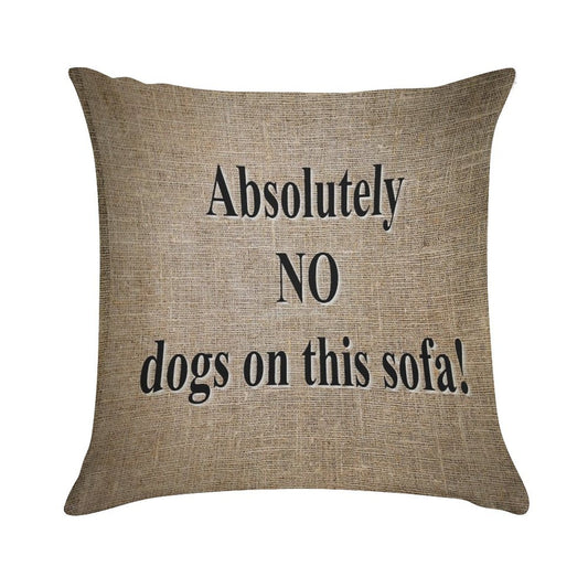 No Dogs on Sofa Soft Home Decor Throw Pillow