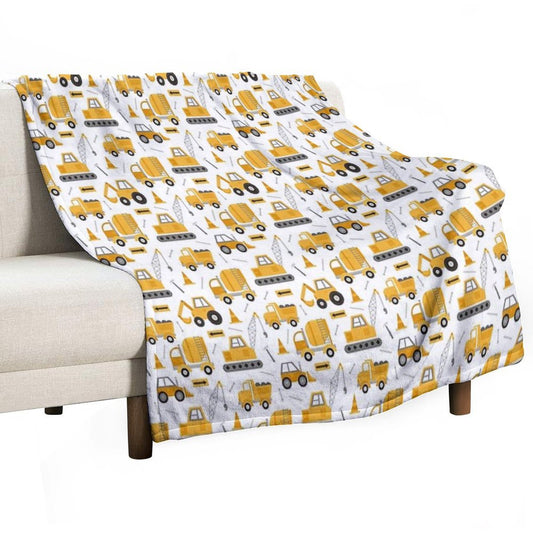 Construction Trucks Throw Blanket