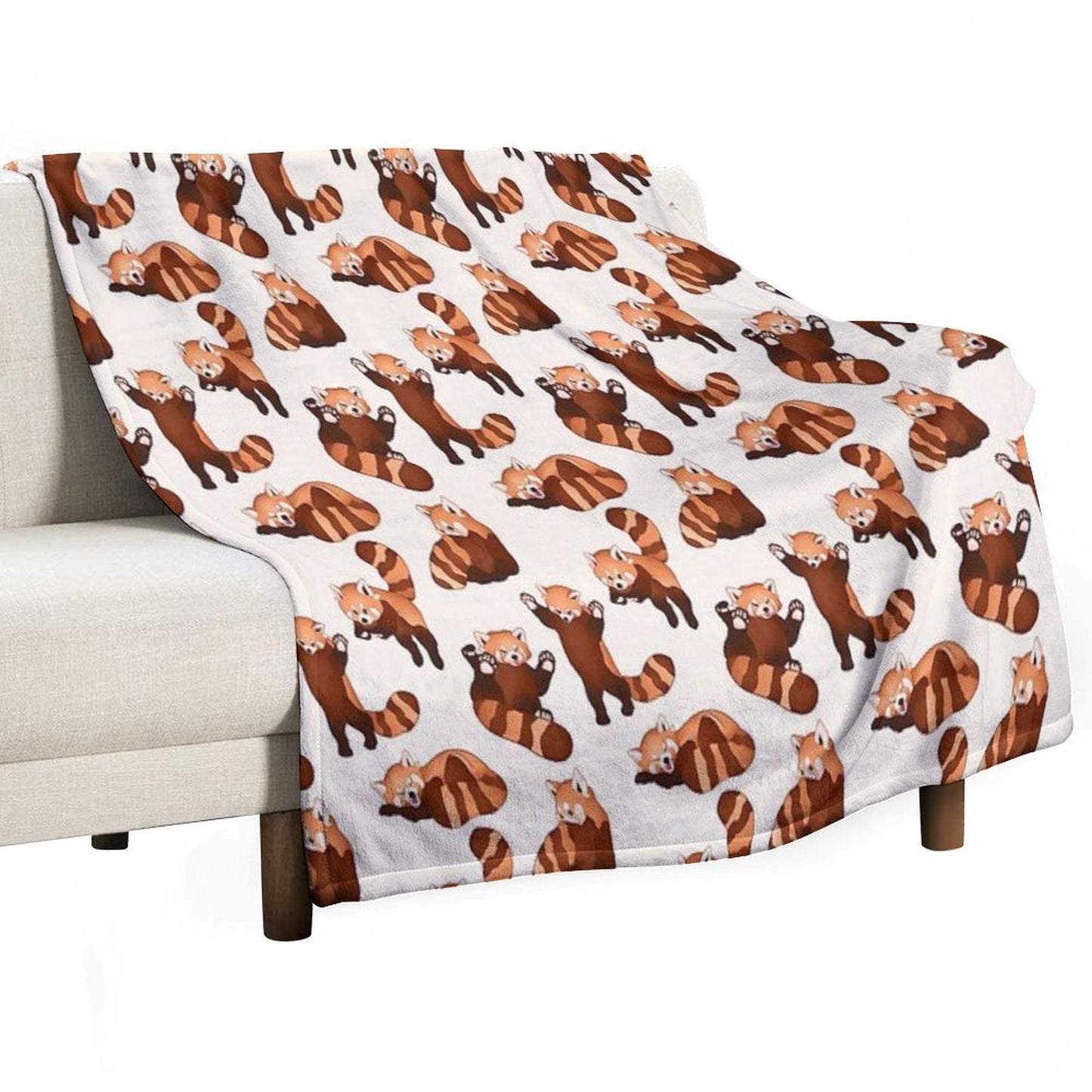 Red Panda Pattern Throw Blanket