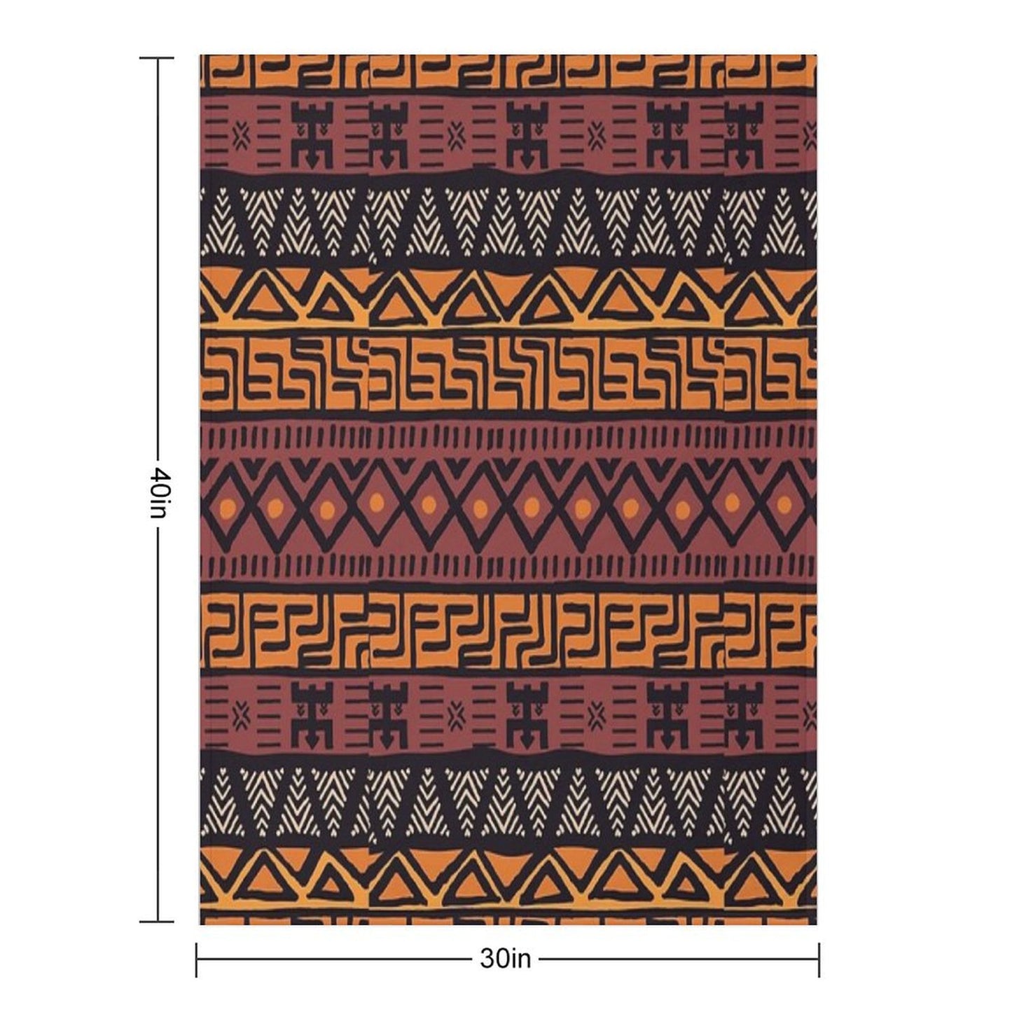 African Tribal Mudcloth Pattern Throw Blanket