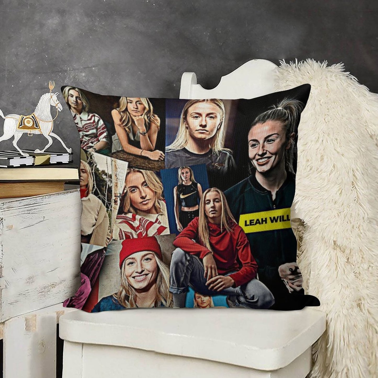 Leah Williamson Linen Throw Pillow Cover