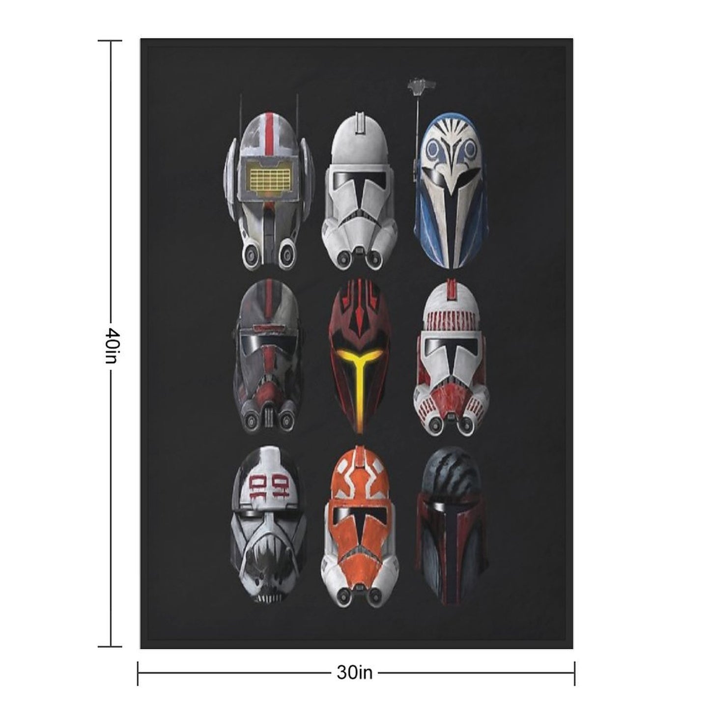 The Clone Wars Clone Helmets Throw Blanket