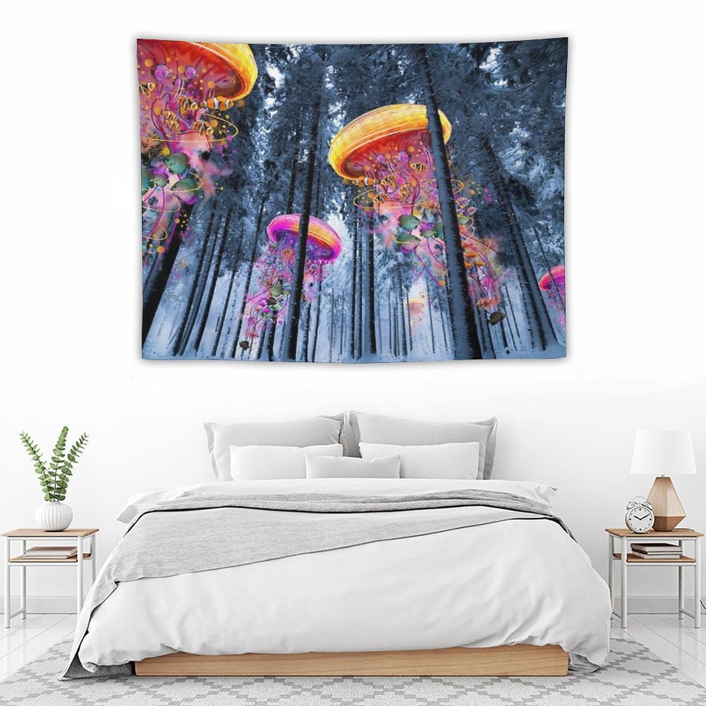 New Winter Forest of Electric Jellyfish Worlds Tapestry