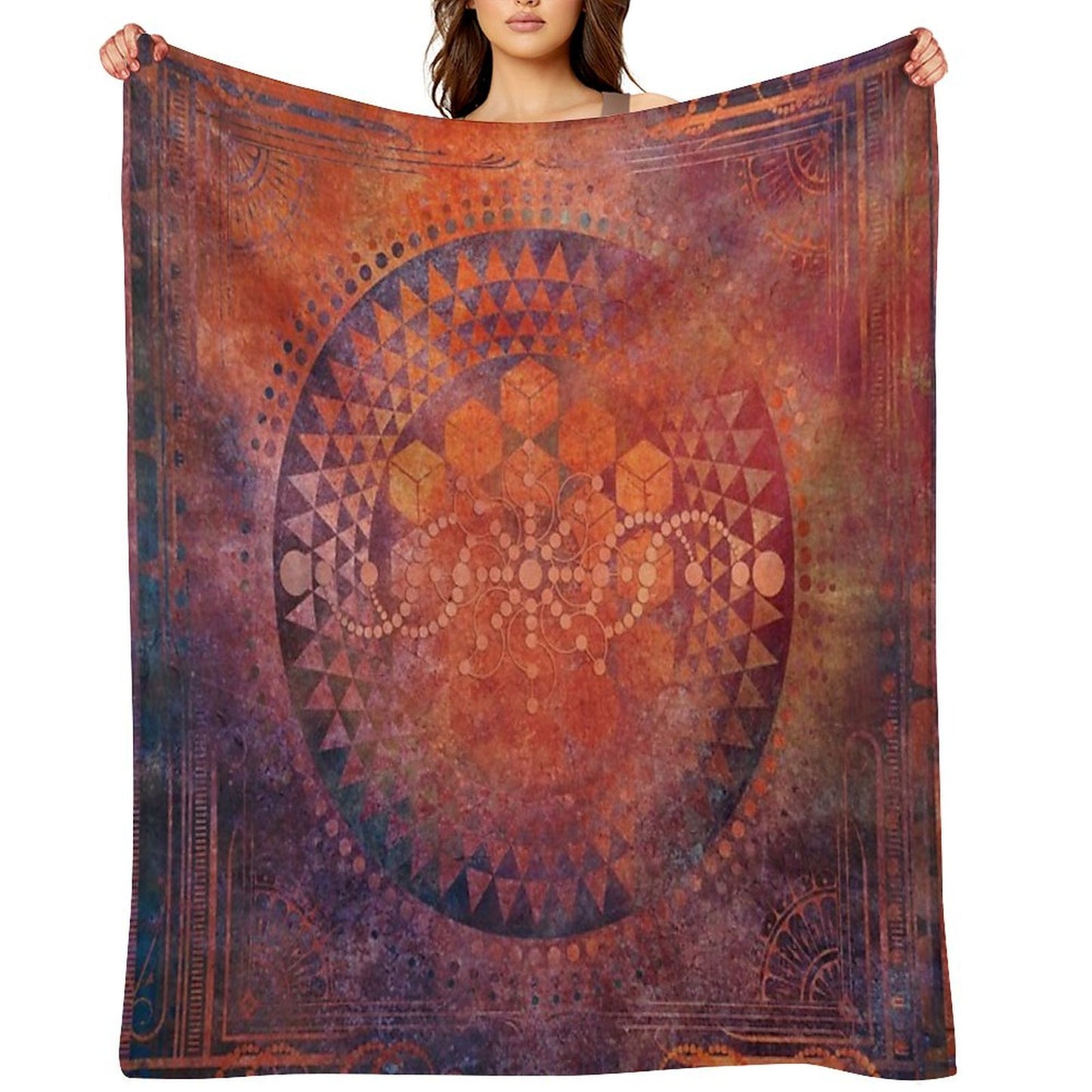 Desert Crop Circle Throw Blanket