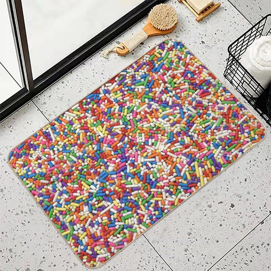 Rainbow Sprinkles Bath Mat