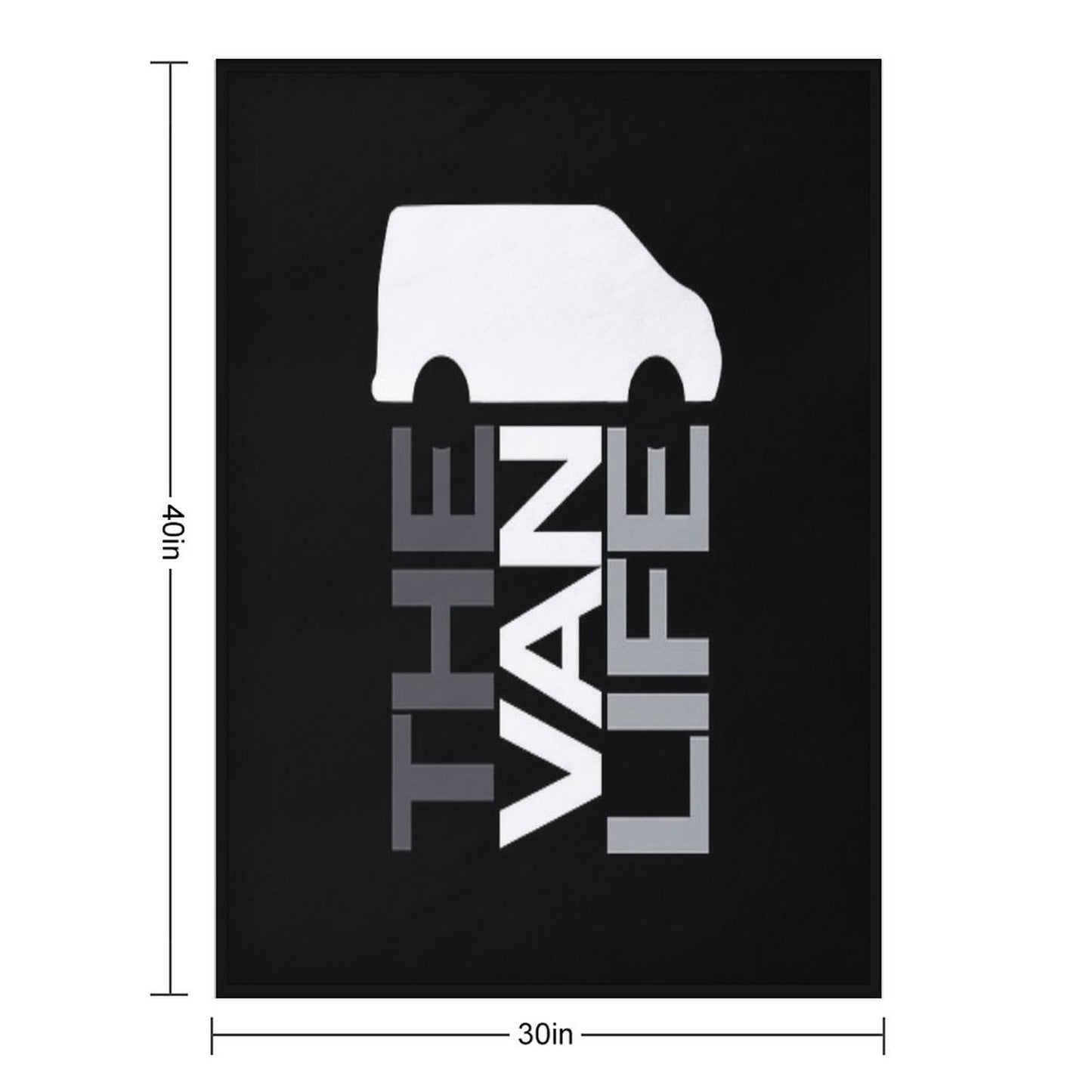 The Van Life Logo Greyscale Throw Blanket