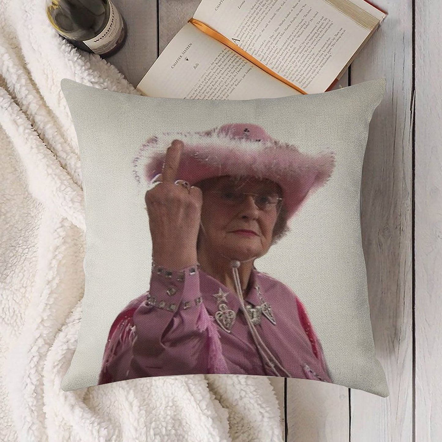 Doris Gavin & Stacey Middle Finger Linen Throw Pillow Cover