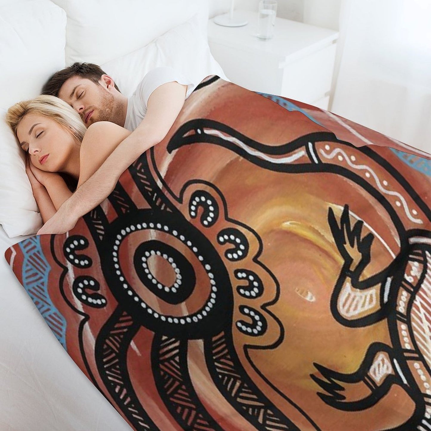 Authentic Aboriginal Art - Lizard Throw Blanket