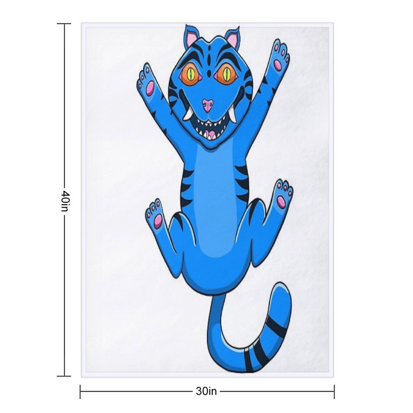 Playful Blue Tiger Cat Throw Blanket