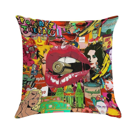 Pop Art Therapy Soft Easy Maintenance Throw Pillow