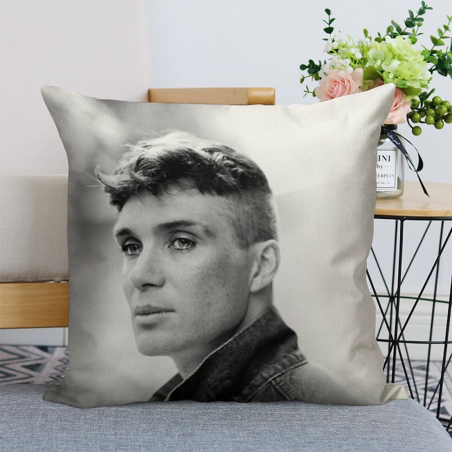 Cillian Murphy Linen Throw Pillow Cover