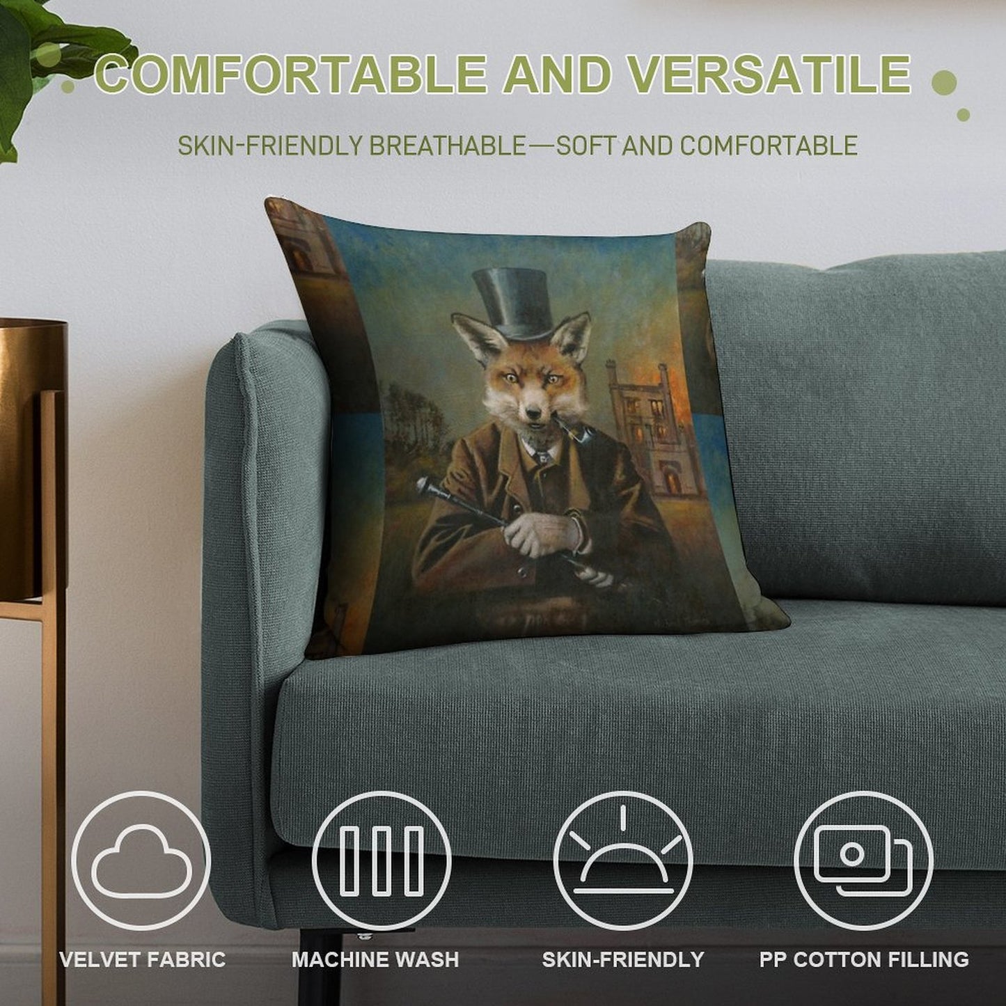 The Dapper Fox Soft Home Decor Throw Pillow