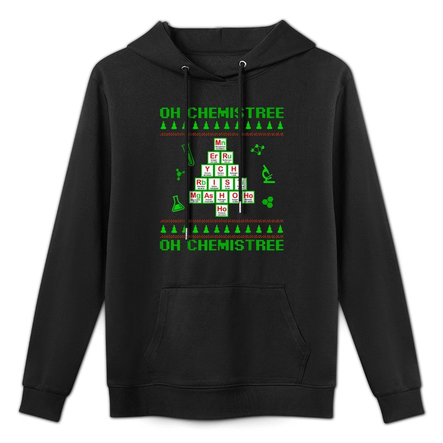 Science Christmas Oh Chemist Tree Chemistree Chemistry Kangaroo Pocket Hoodie