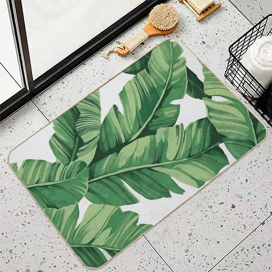 Tropical Banana Leaves Bath Mat