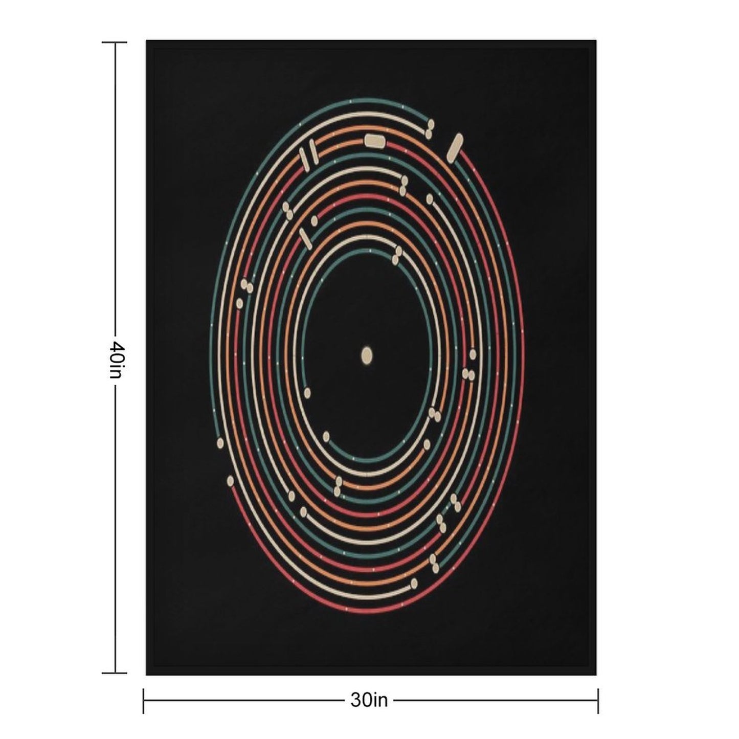 Vinyl Music Metro Record Map Labyrinth Throw Blanket