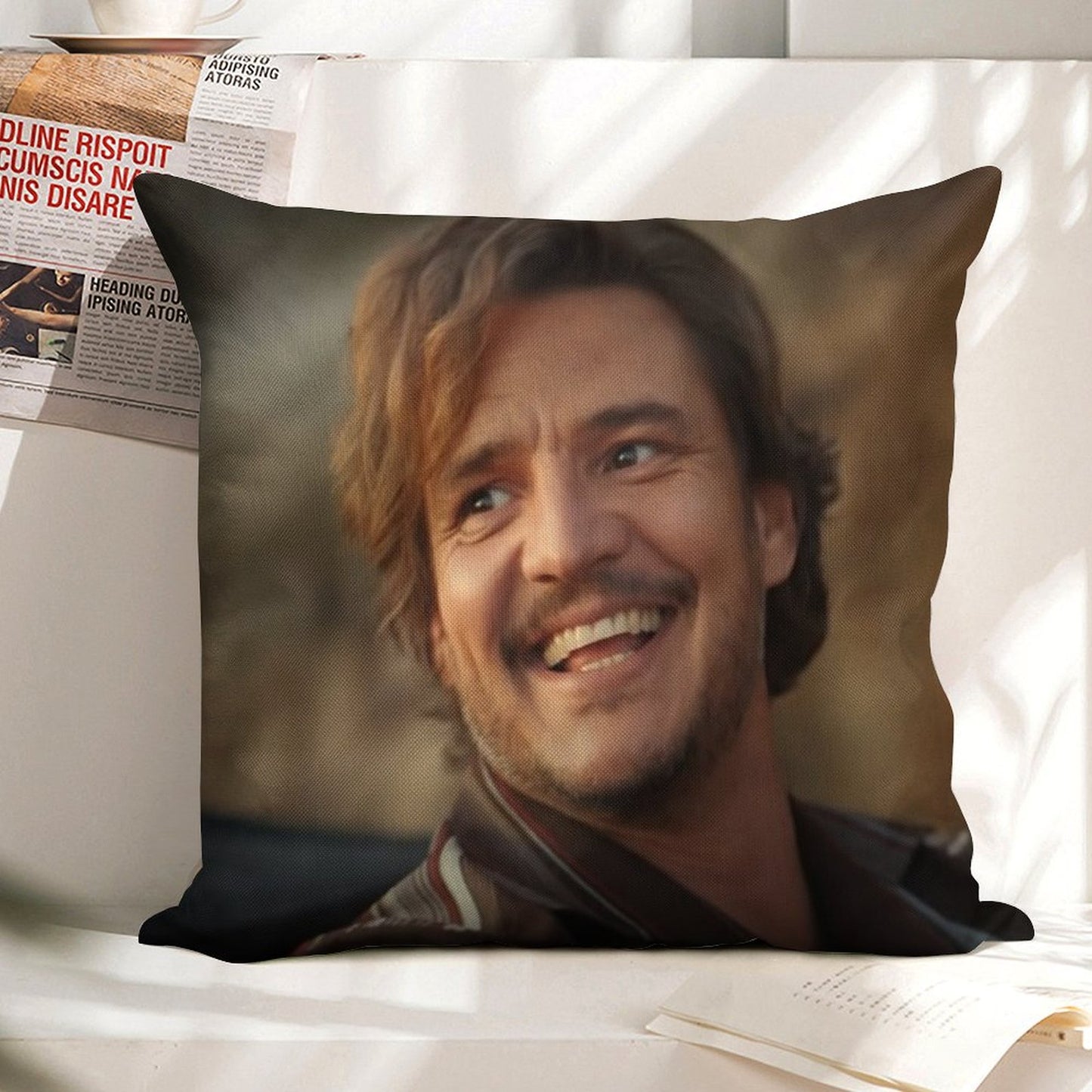 Unhinged Pedro Pascal Linen Throw Pillow Cover