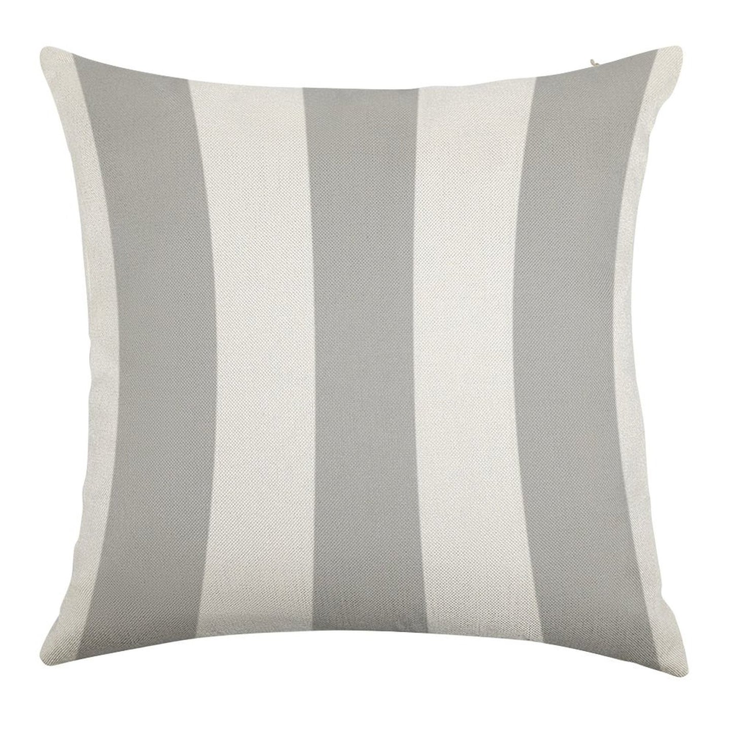 Silver Gray And White Stripes Linen Throw Pillow Cover