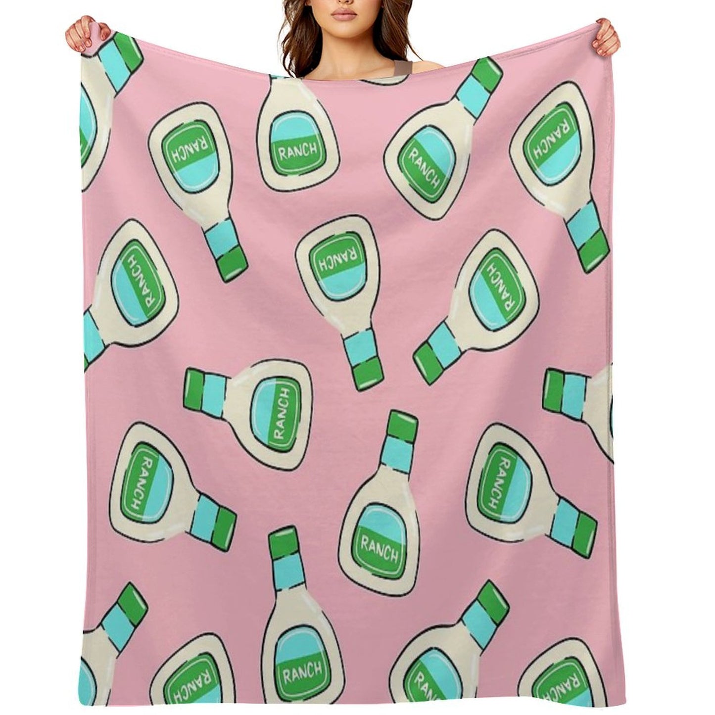 Ranch - Salad Dressing Bottle (pink) Throw Blanket