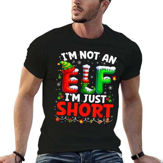 Im Not An Elf Im Just Short Pjs Christmas Xmas Boy Kid Wrinkle-resistant T-Shirt