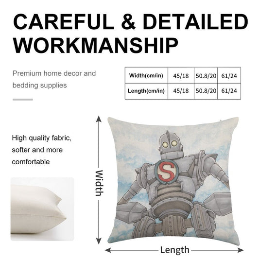 The Iron Giant Animated Movie Linen Throw Pillow Cover