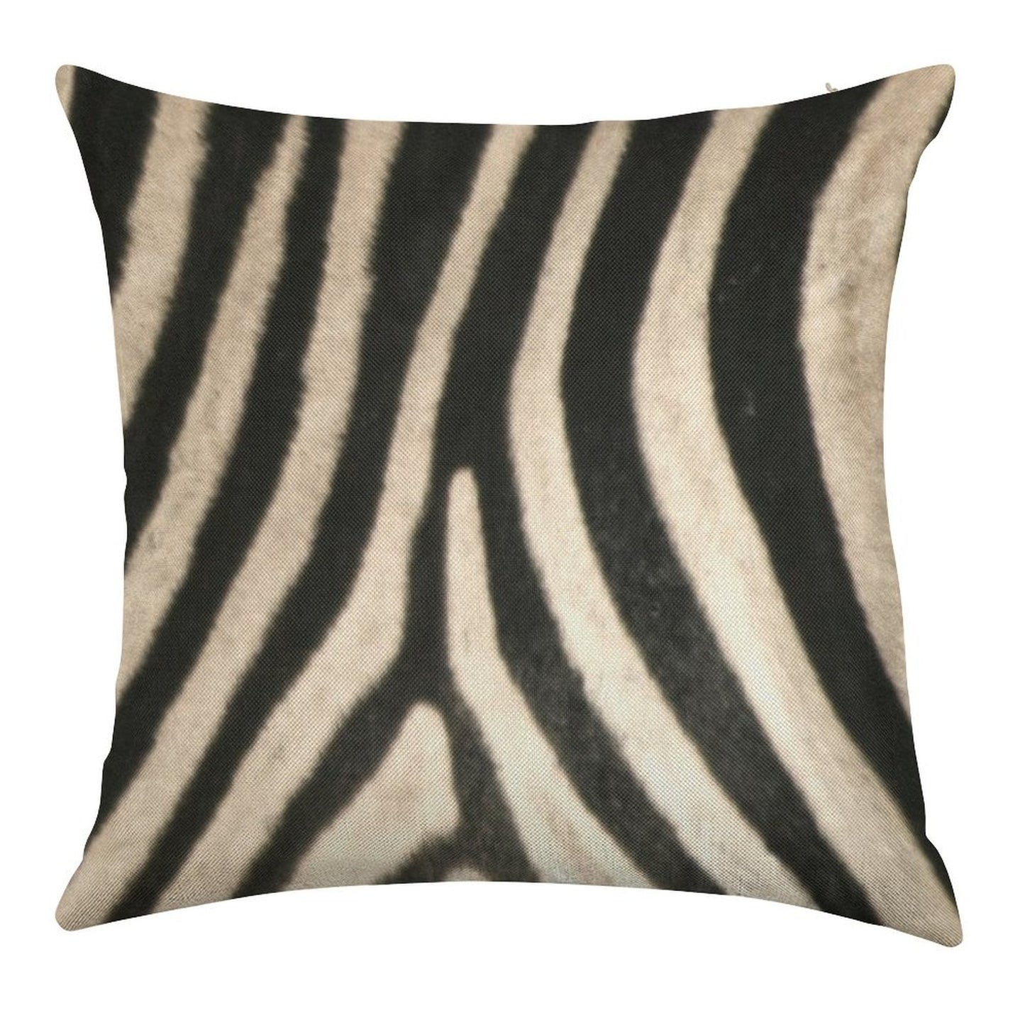 Zebra Print. Safari Animal Lovers Decor. Linen Throw Pillow Cover
