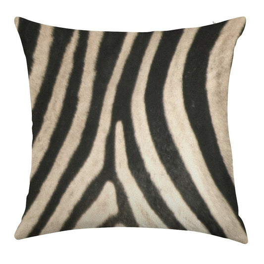 Zebra Print. Safari Animal Lovers Decor. Linen Throw Pillow Cover