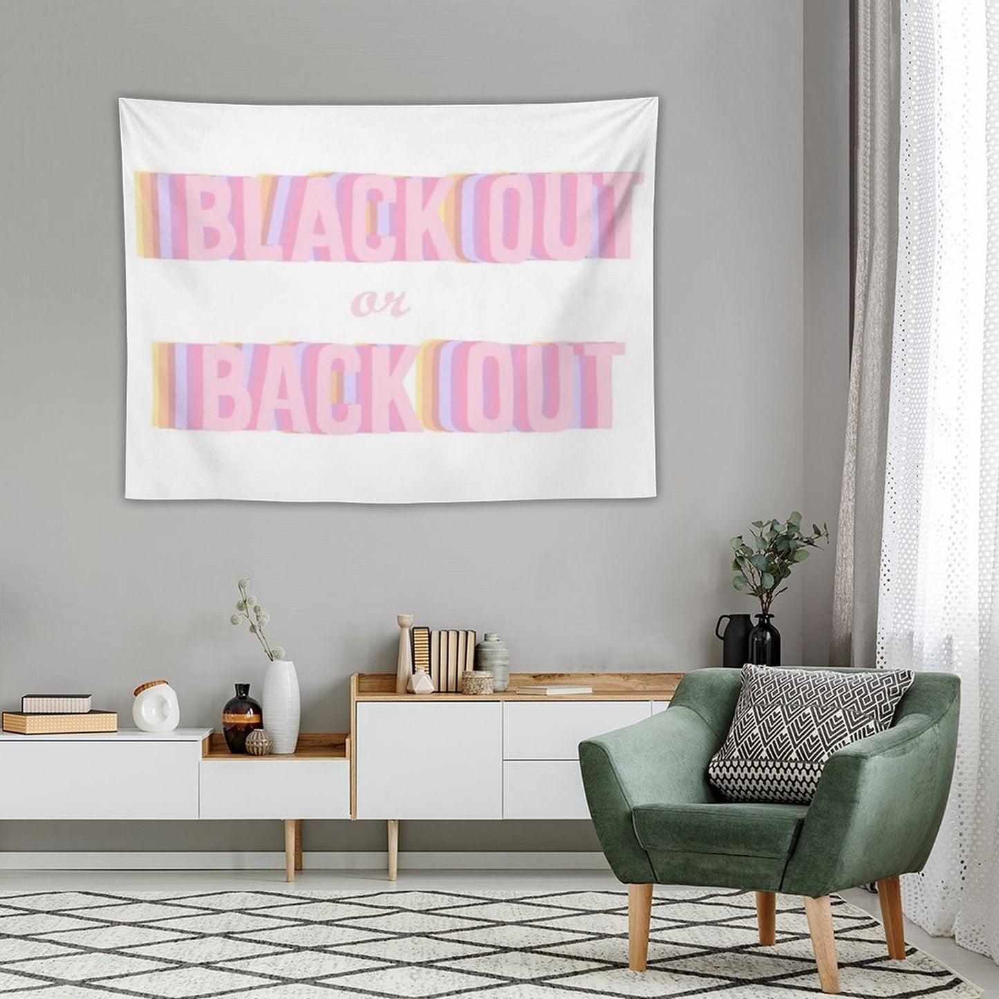 Black Out Or Back Tf Out Tapestry