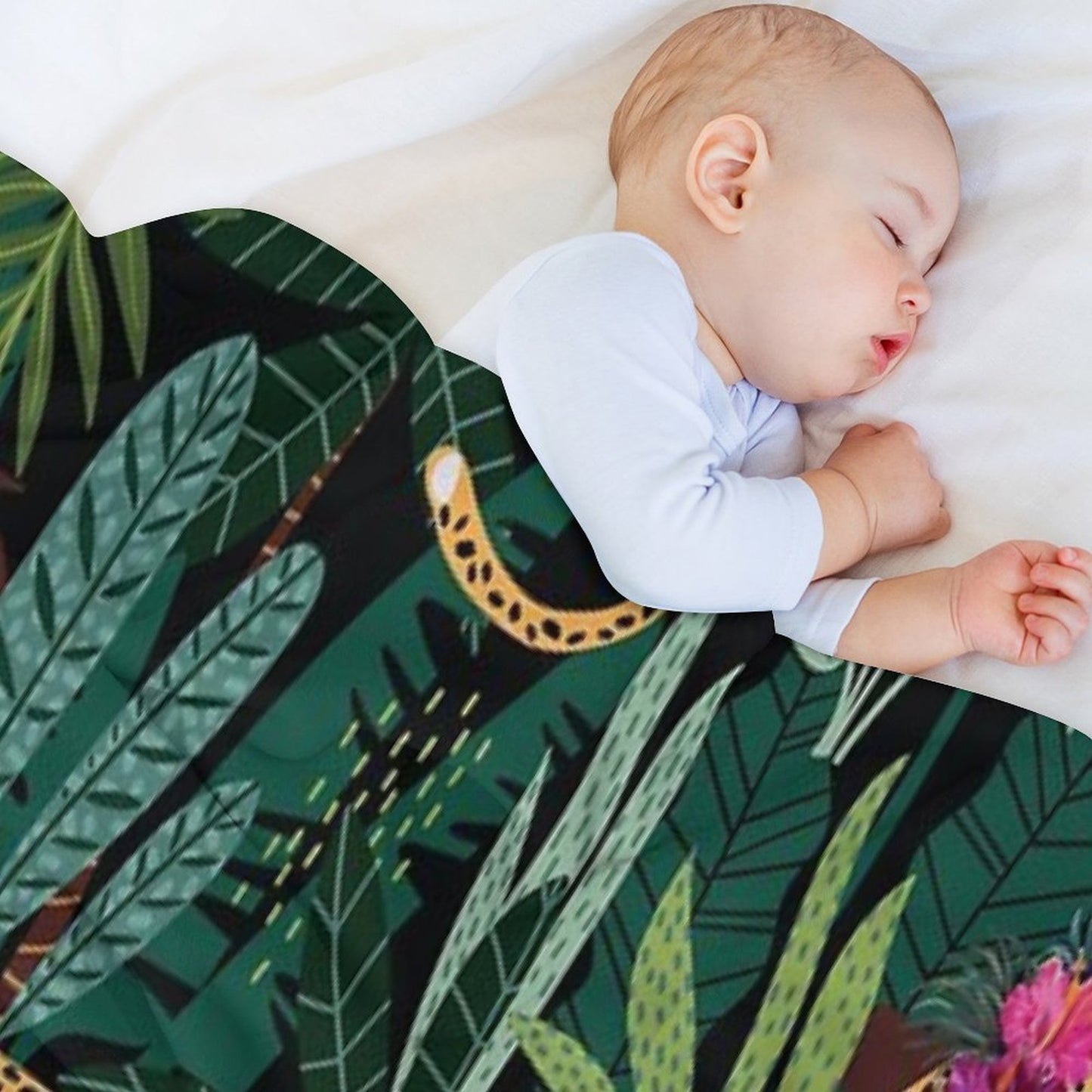 Tropical Cheetah Print Throw Blanket