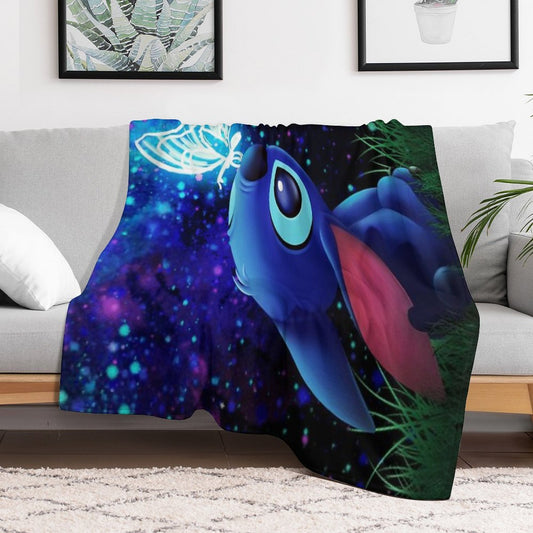 Stitch Butterfly Starry Sky Throw Blanket