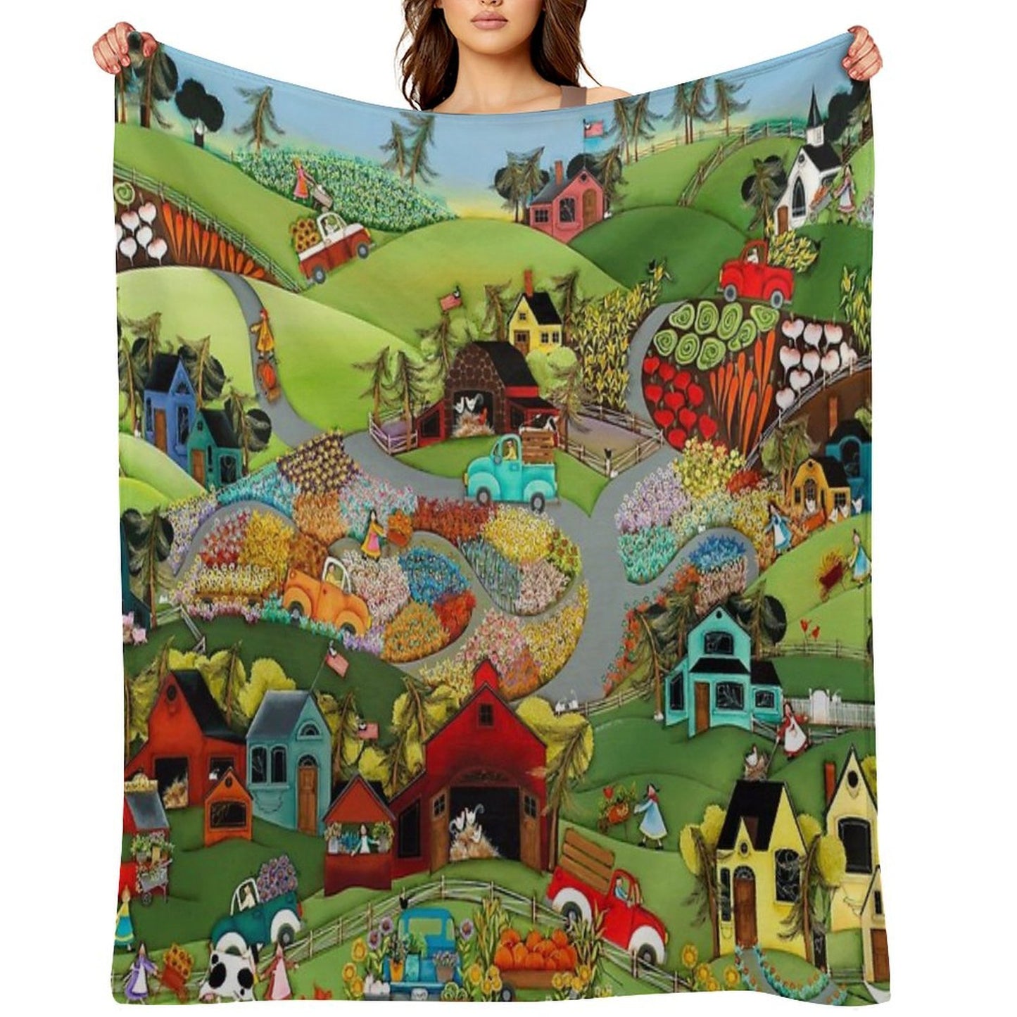 Going to Market Throw Blanket