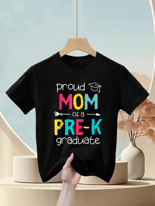 Proud Mom Mother PreK Preschool Family Matching Graduation Kids T-Shirt