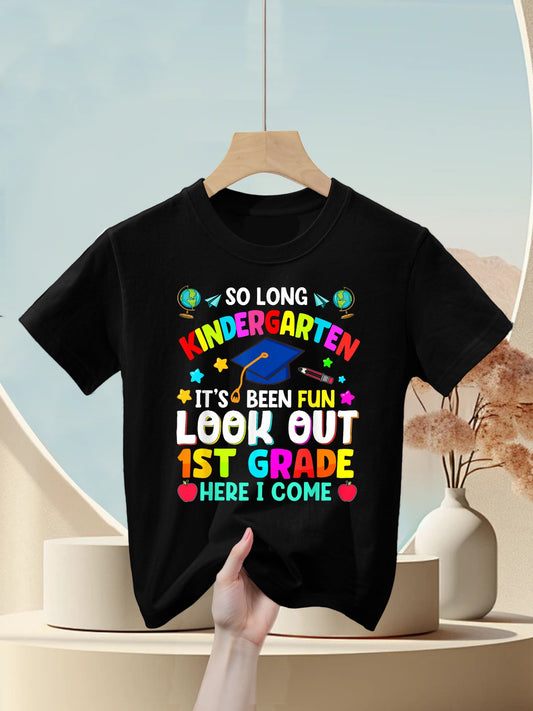 So Long Kindergarten Graduation Grad Teacher Kid Boy Girl Kids T-Shirt