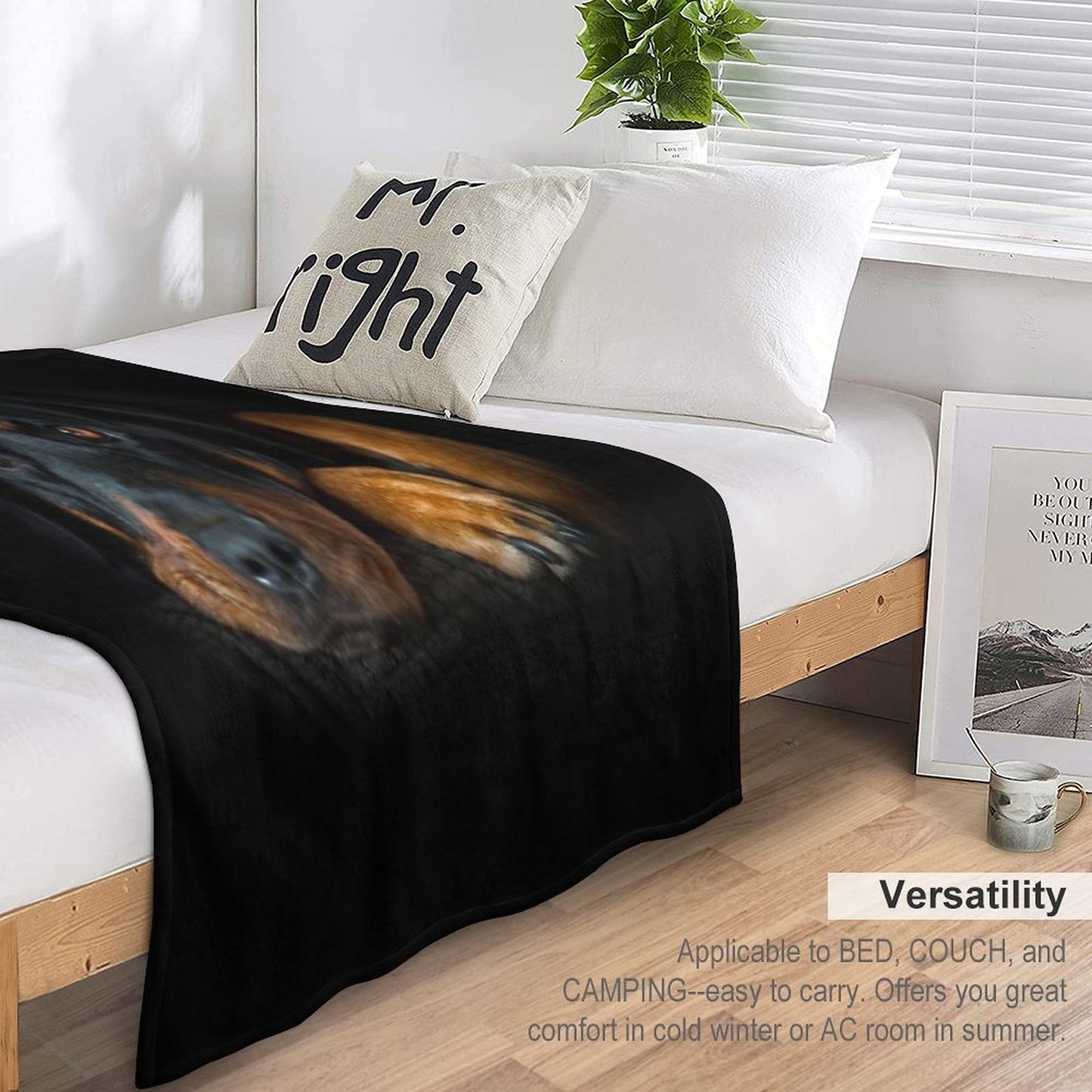 Rottweiler Resting Throw Blanket