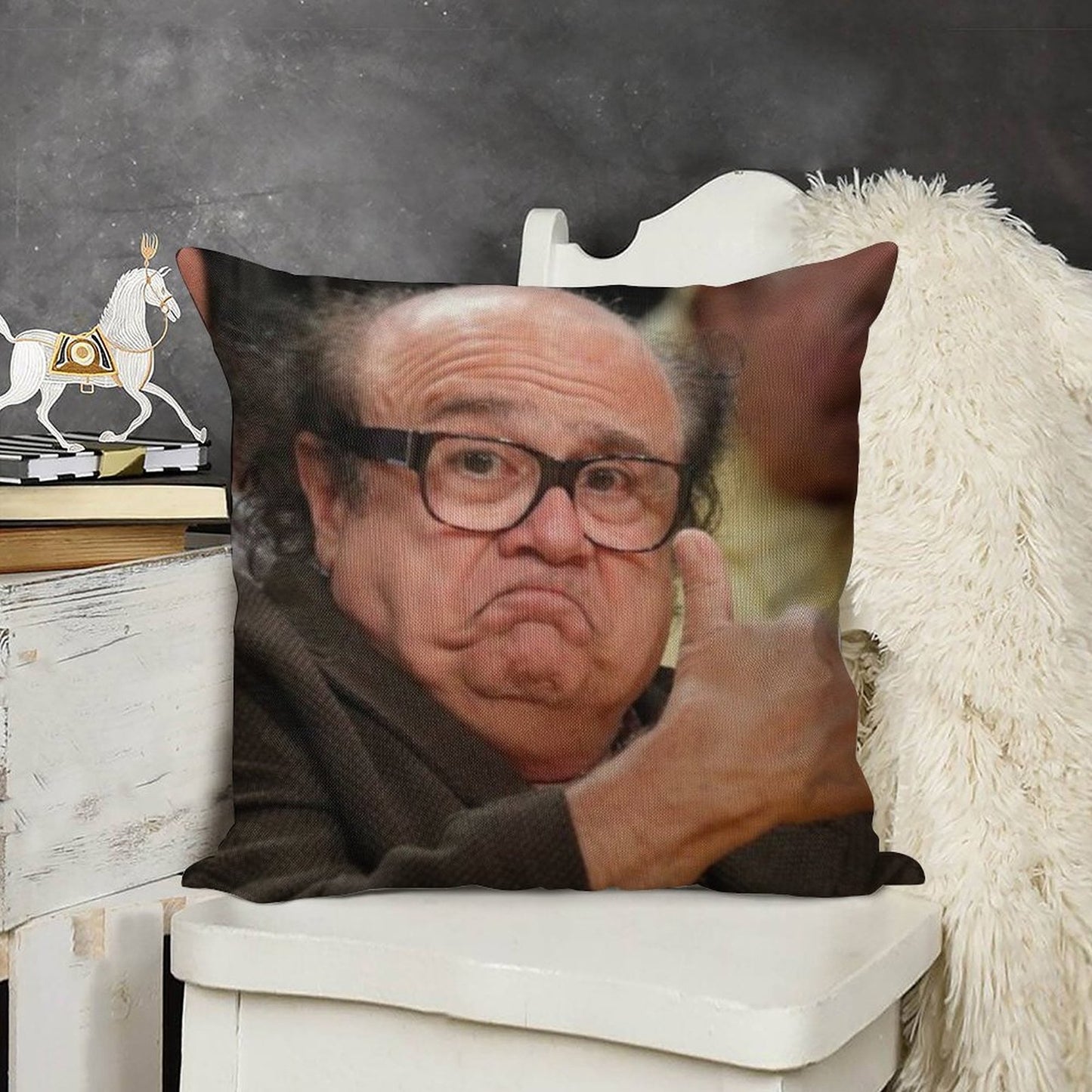 Danny Devito Approves Linen Throw Pillow Cover