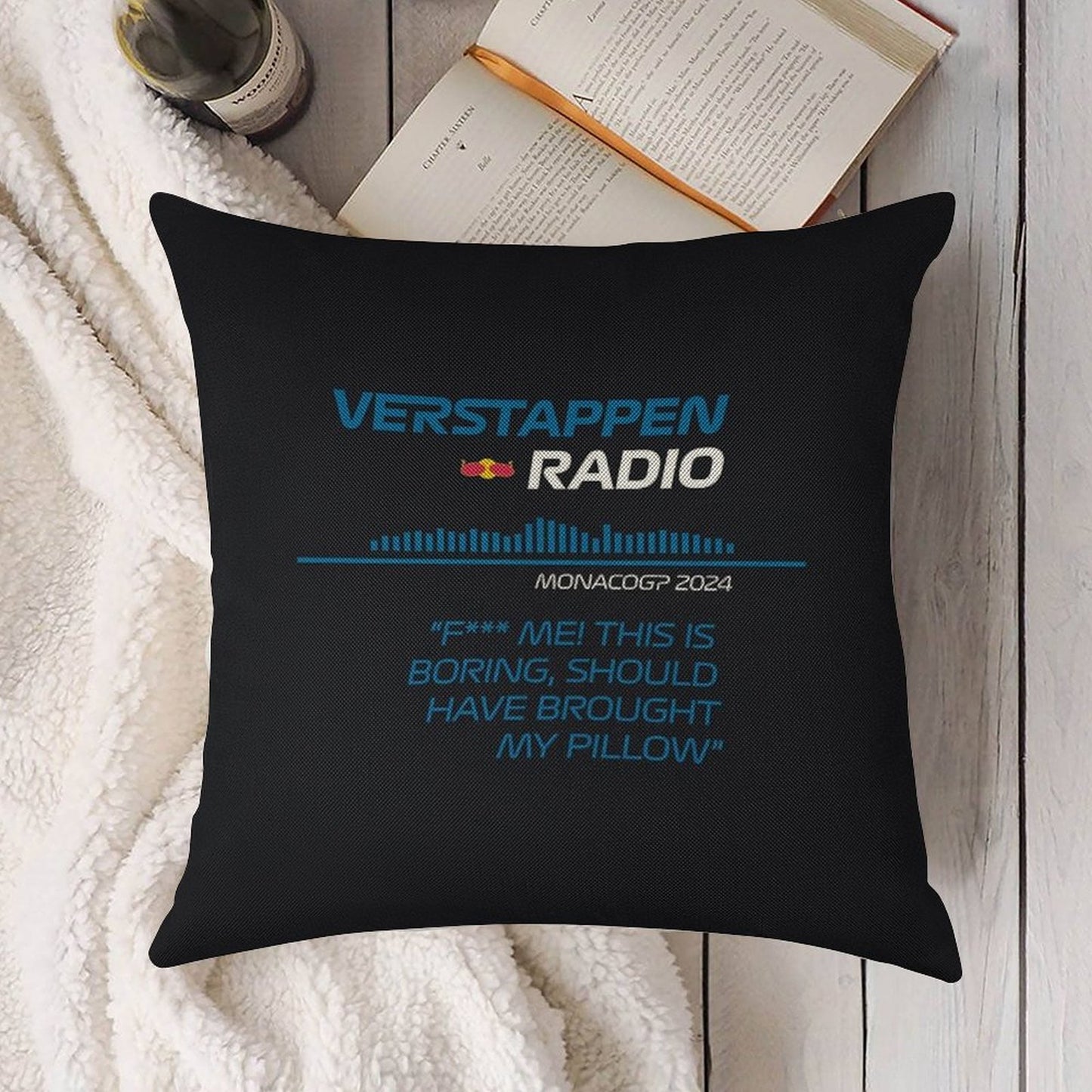 Verstappen Radio Monaco - Pillow Linen Throw Pillow Cover