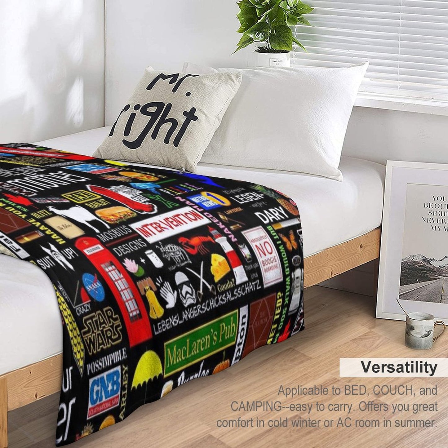 How I Met Your Mother Collage Poster Iconographic - Infographic Throw Blanket