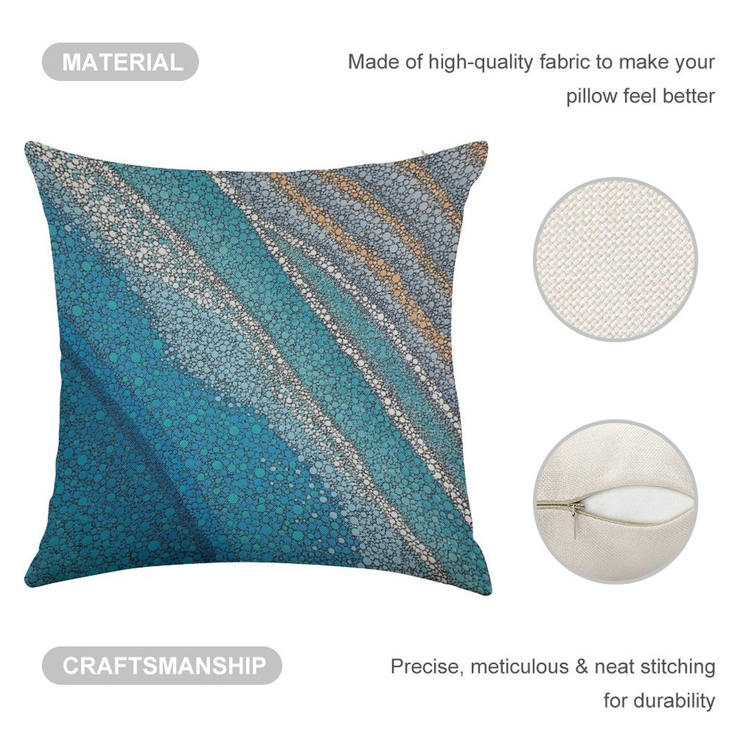 With The Tides Linen Throw Pillow Cover