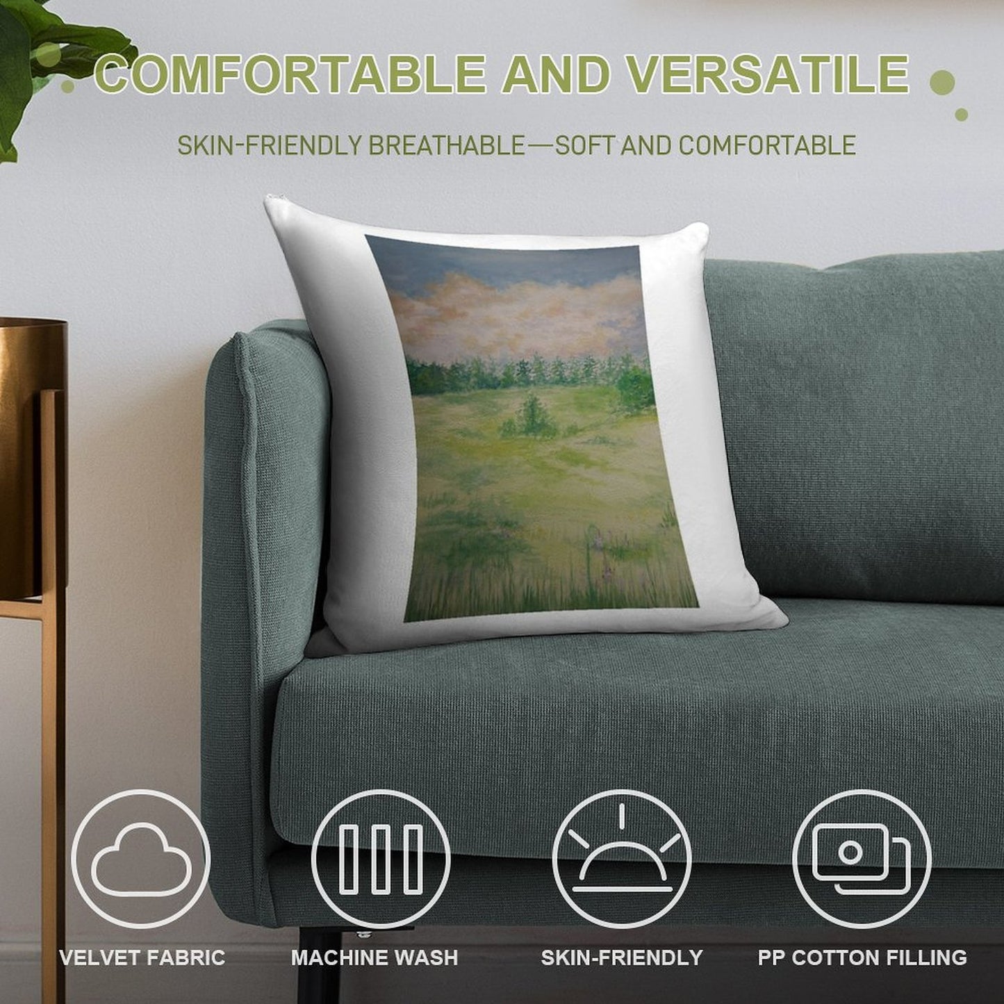 Meadow Soft Durable Construction Throw Pillow