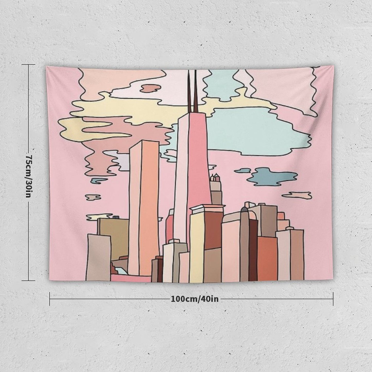 Chicago Sunset by Sasa Elebea Tapestry