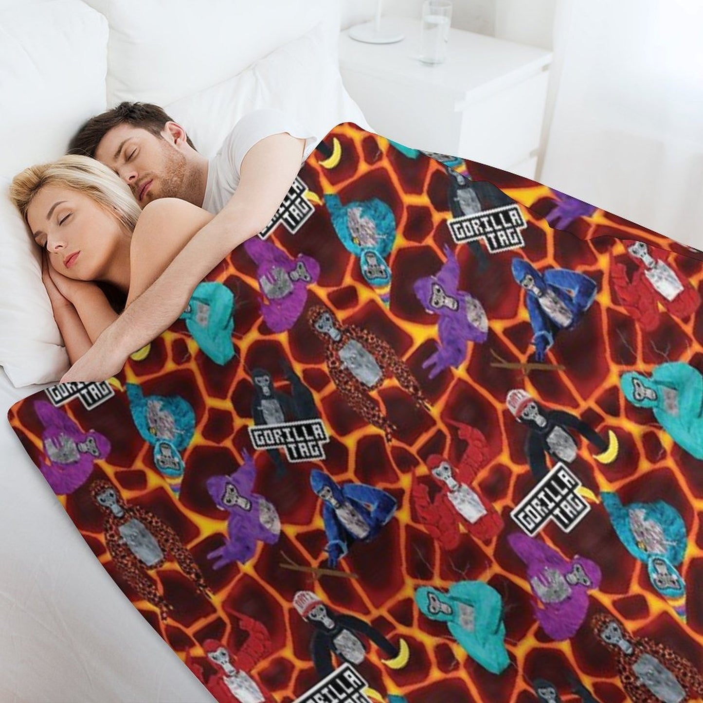 Gorilla Tag Lava Monke Party Throw Blanket