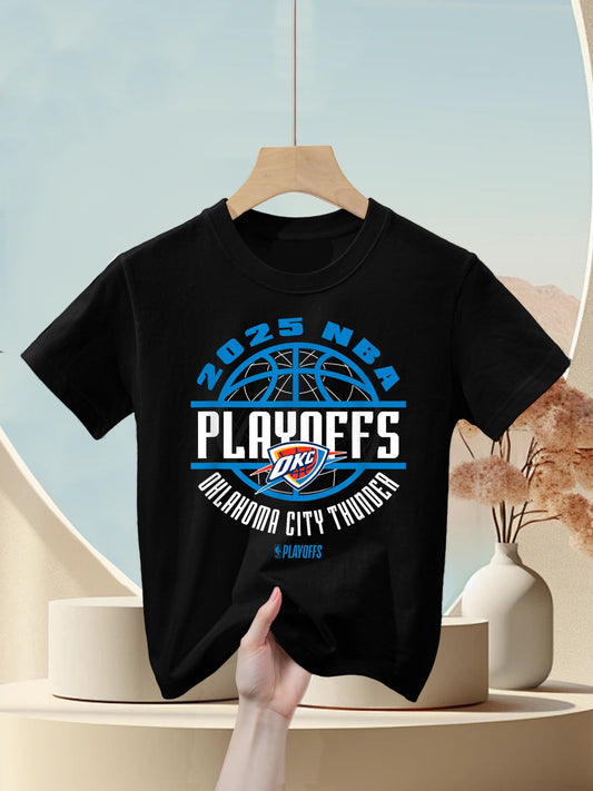 NBA Official Oklahoma City Thunder 2025 Playoffs Game Time Kids T-Shirt